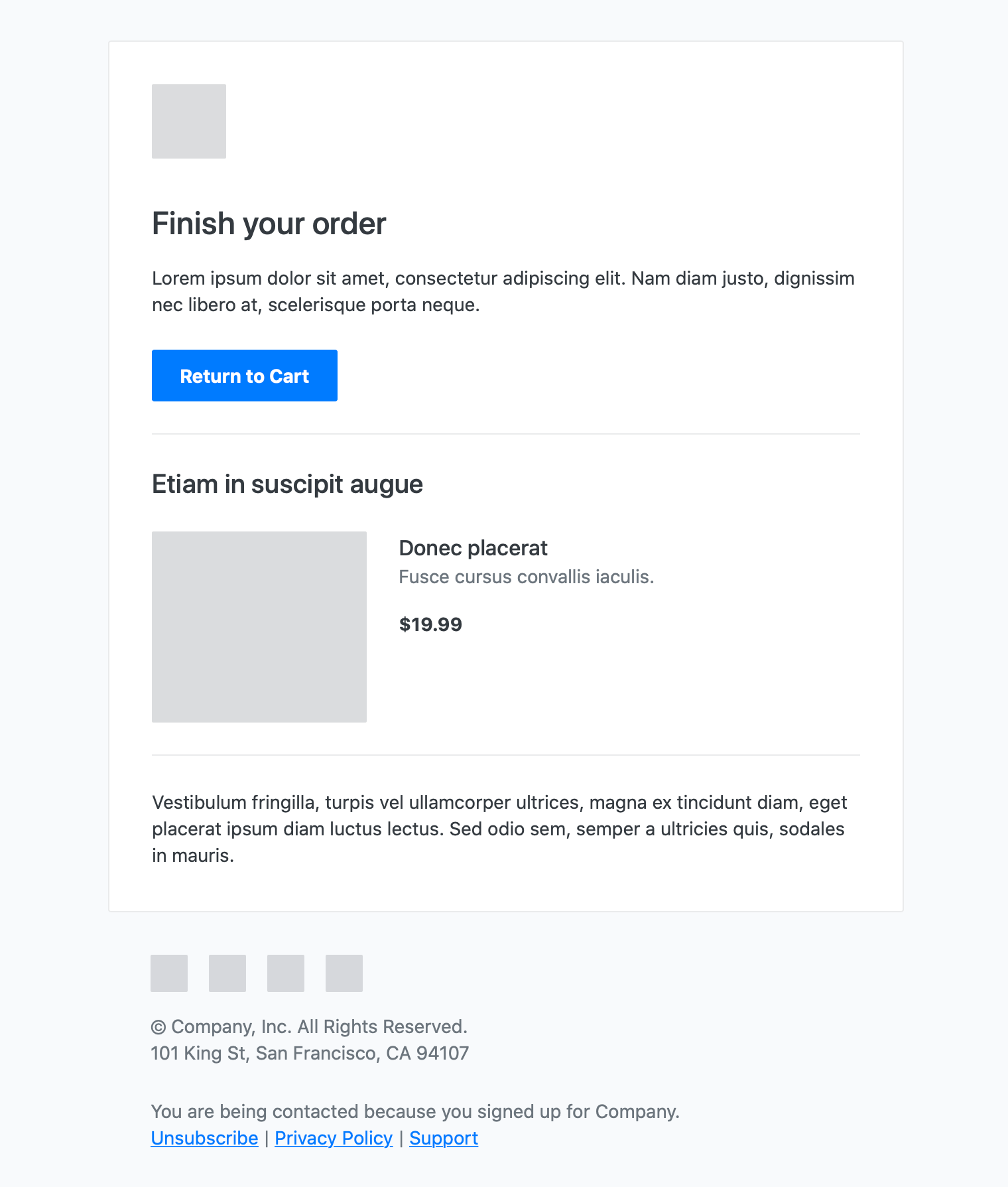 Abandoned Cart Email Template