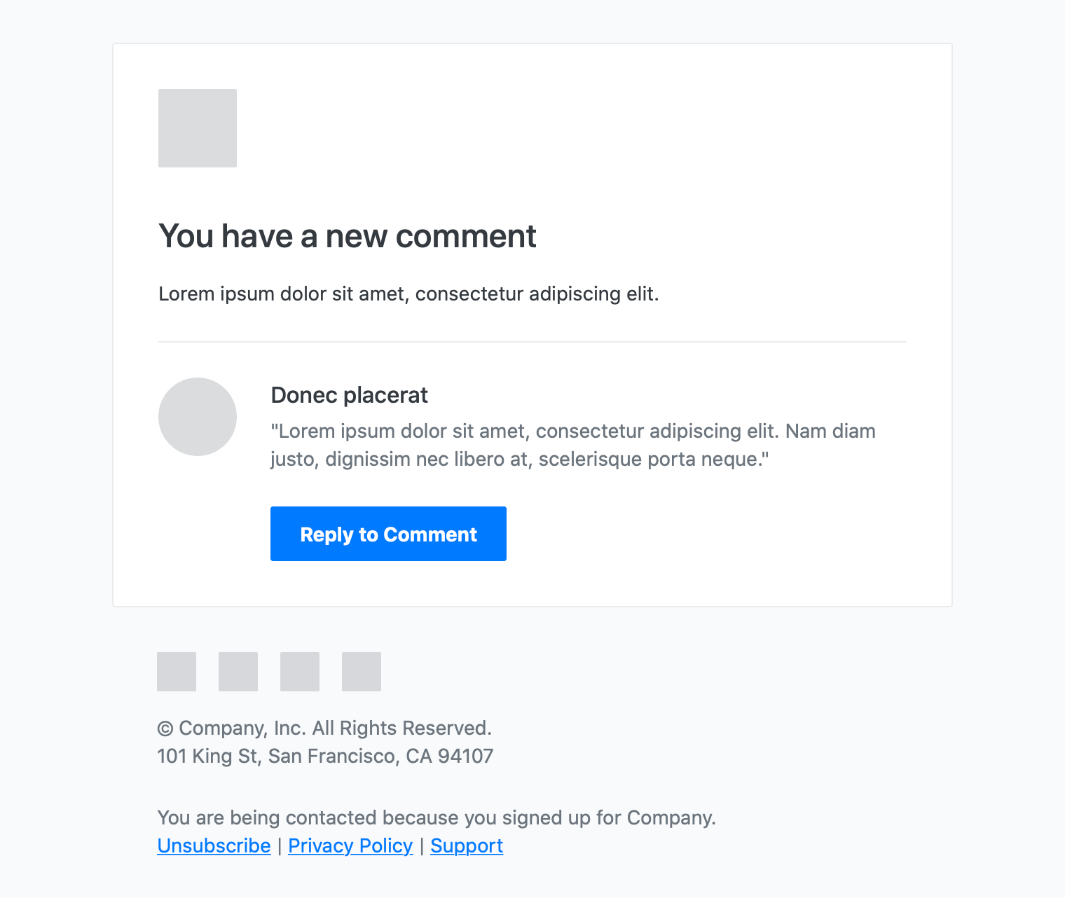 New Comment Email Template
