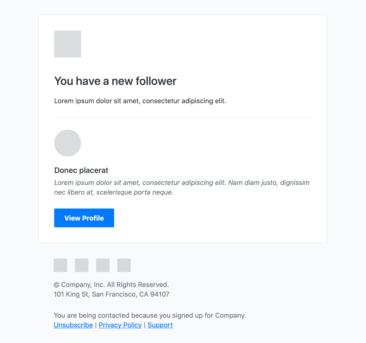New Follower Email Template