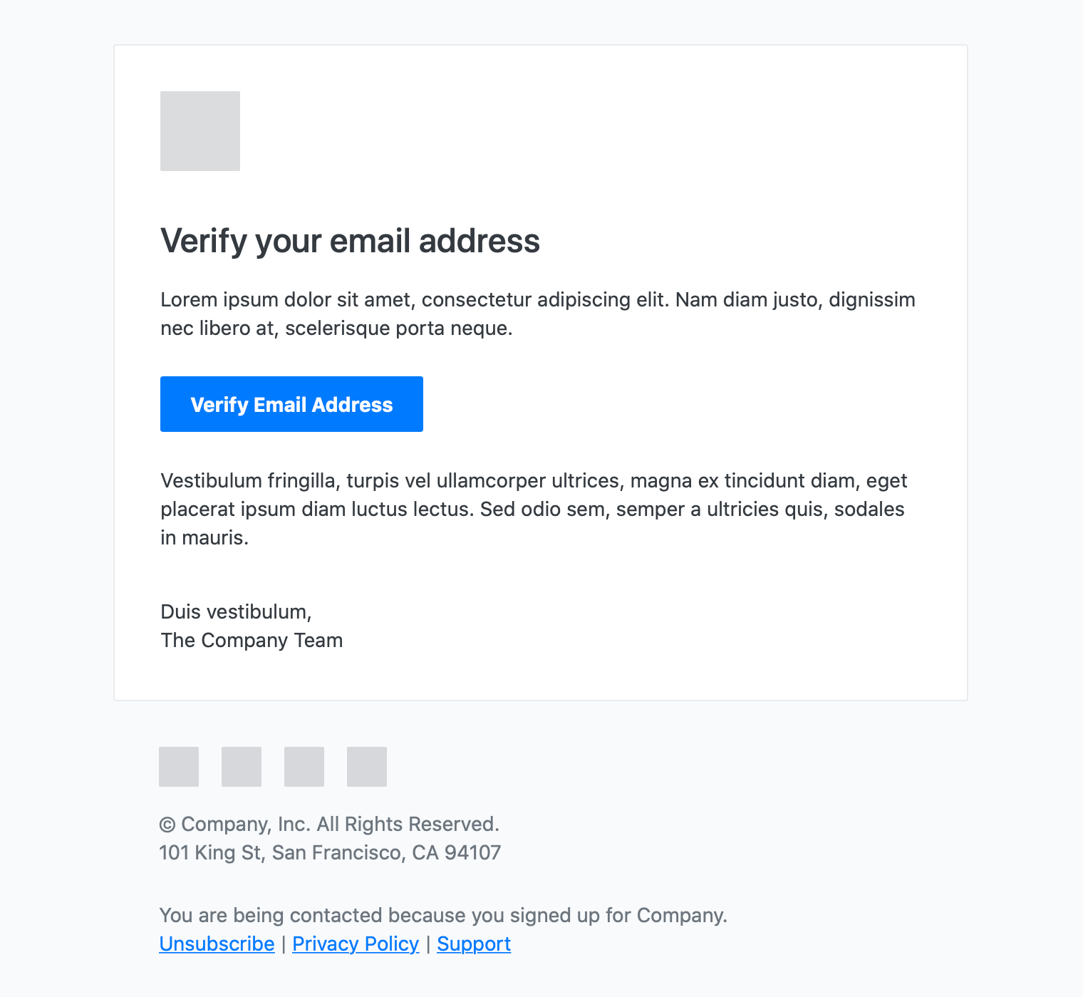 Verify Email Address Email Template